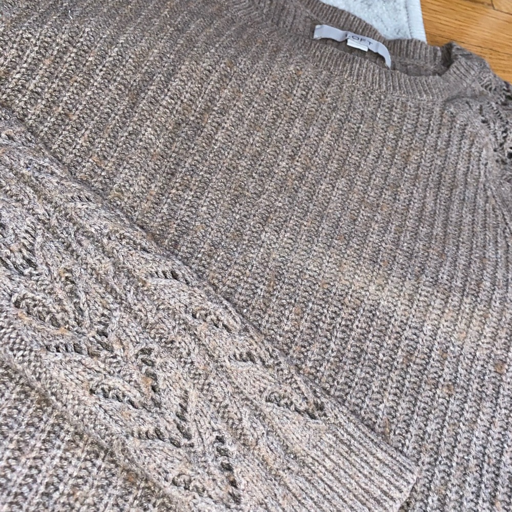 Loft Mixed Brown Cable Sweater - Picture 4 of 4